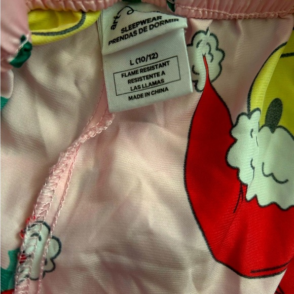 NEW ART CLASS Smiley Faces With Santa Hat Girls Button Down Christmas Pajamas. - Picture 5 of 11